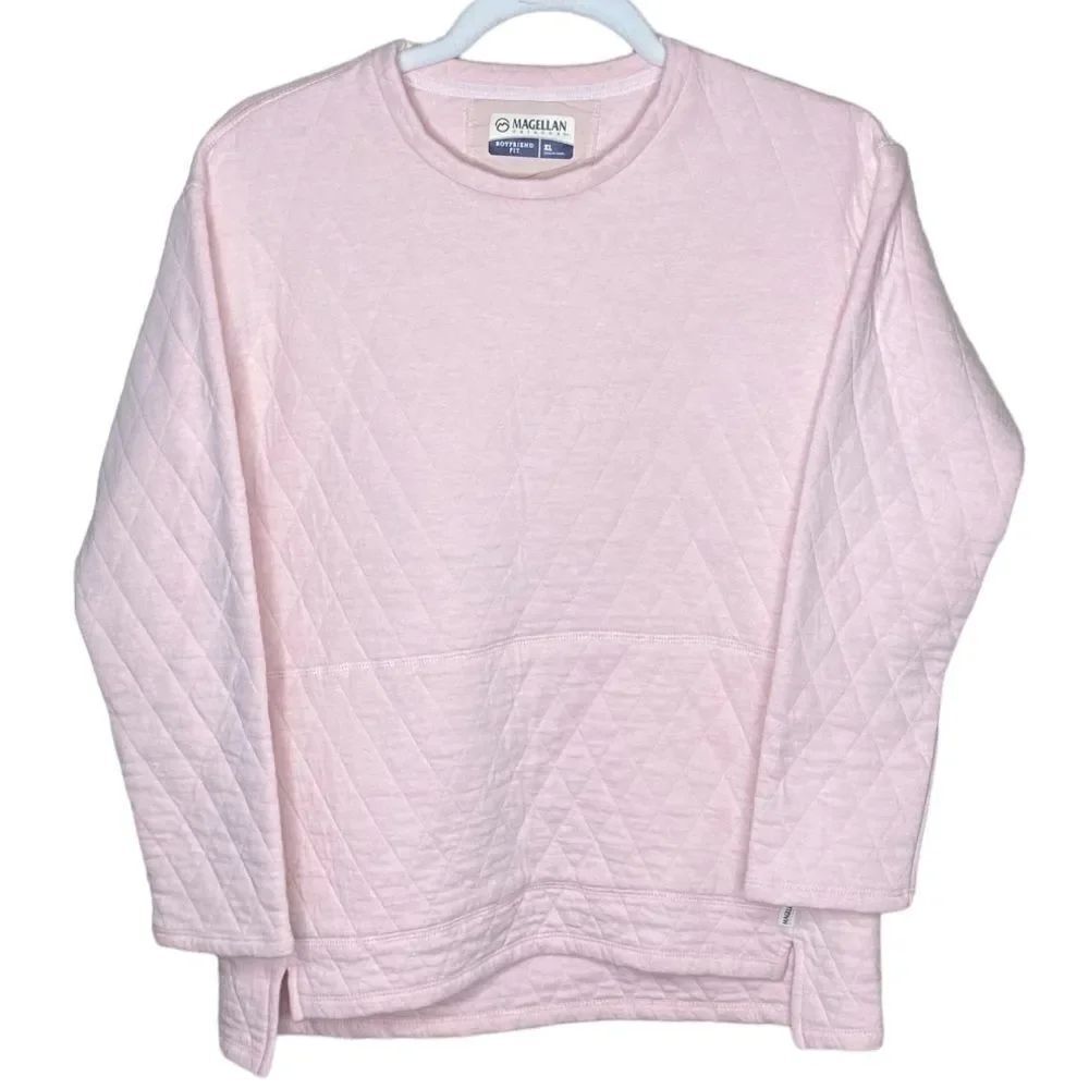 Magellan Outdoors Wm’s Sz XL Pink Quilted Pull Over Classic Luxury Sweatshirt